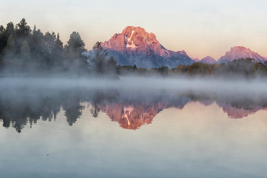 Sunrise at Oxbow Bend on a Clear Fall Morning,  2023 Photograph by Belinda Greb