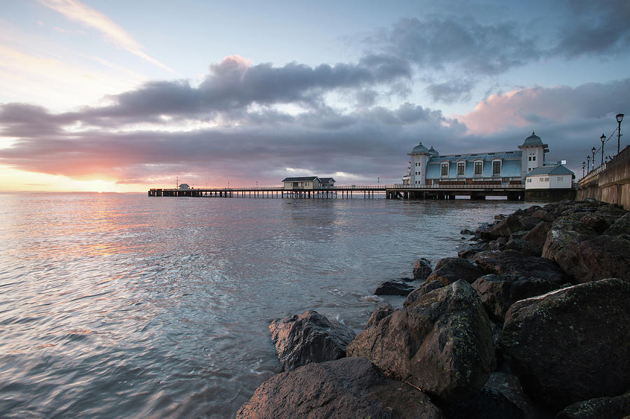 Sunrise At Penarth Pier, Wales, UK Photograph by Sarah Howard