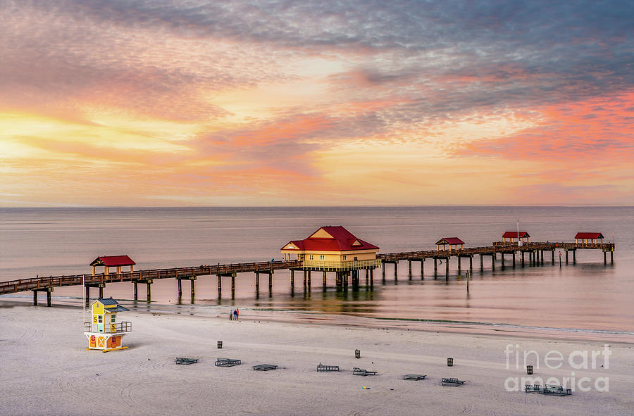 Beach Photograph - Sunrise at Pier 60, Clearwater Beach, Florida by Liesl Walsh
