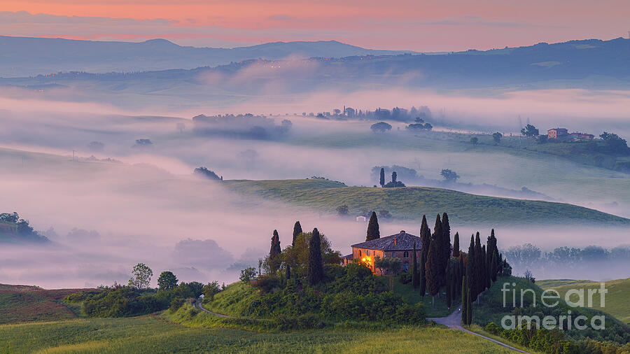 Landscape Photograph - Sunrise at Podere Belvedere, Tuscany by Henk Meijer Photography