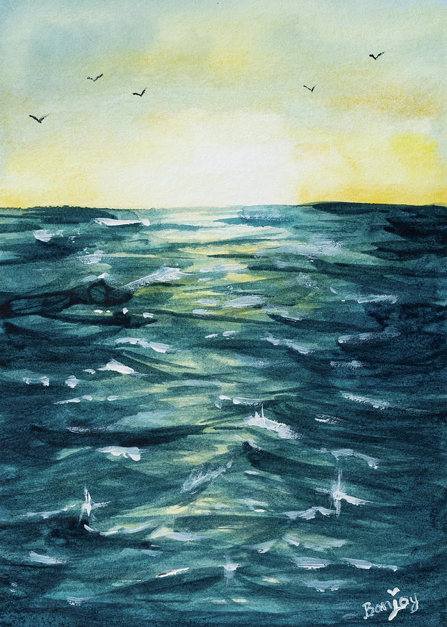 Sunrise at Sea Painting by Bonny Puckett