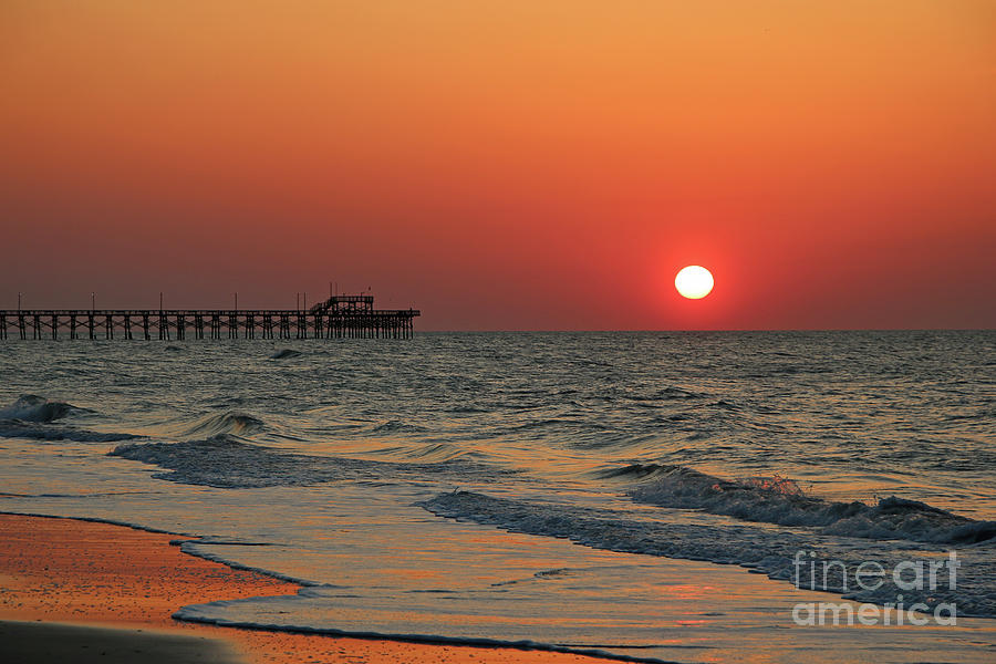 Sunrise at Seaview Pier North Topsail Island 1280 Photograph by Jack Schultz
