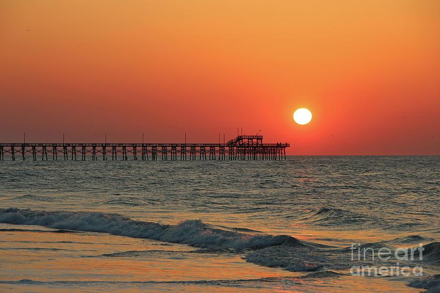 Sunrise at Seaview Pier North Topsail Island 1289 Photograph by Jack Schultz