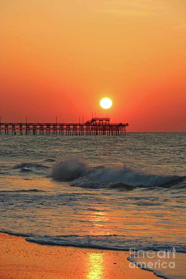 Sunrise at Seaview Pier North Topsail Island 1292 Photograph by Jack Schultz