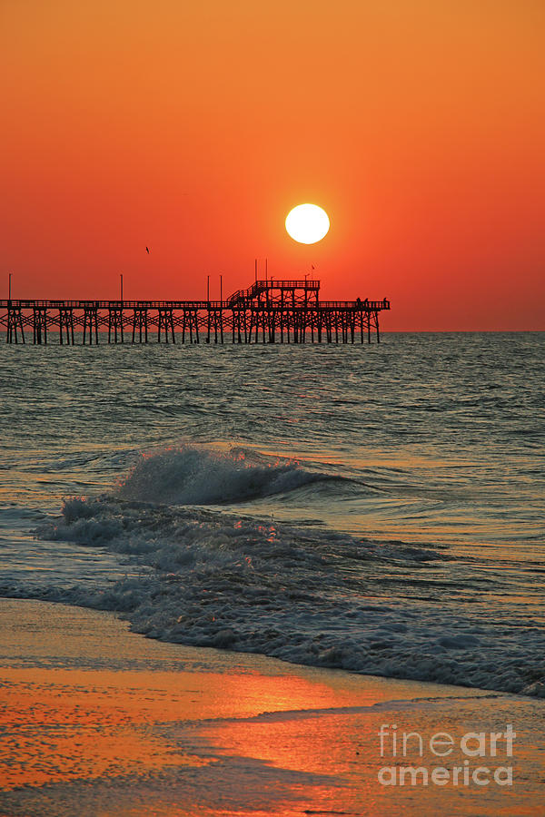 Sunrise at Seaview Pier North Topsail Island 1293 Photograph by Jack Schultz