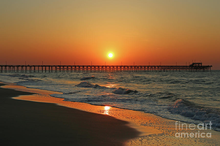 Sunrise at Seaview Pier North Topsail Island 1304 Photograph by Jack Schultz