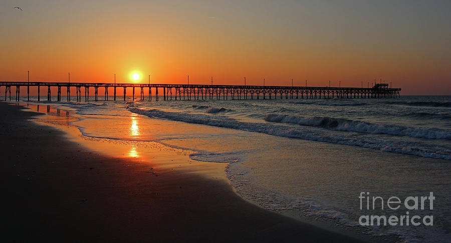 Sunrise at Seaview Pier North Topsail Island 1313 Photograph by Jack Schultz