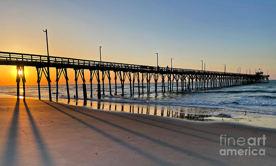 Sunrise at Seaview Pier North Topsail Island 6036 Photograph by Jack Schultz