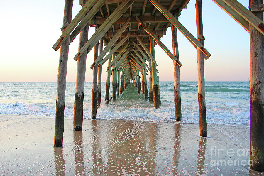 Sunrise at Seaview Pier on North Topsail Island North Carolina 1319 Photograph by Jack Schultz