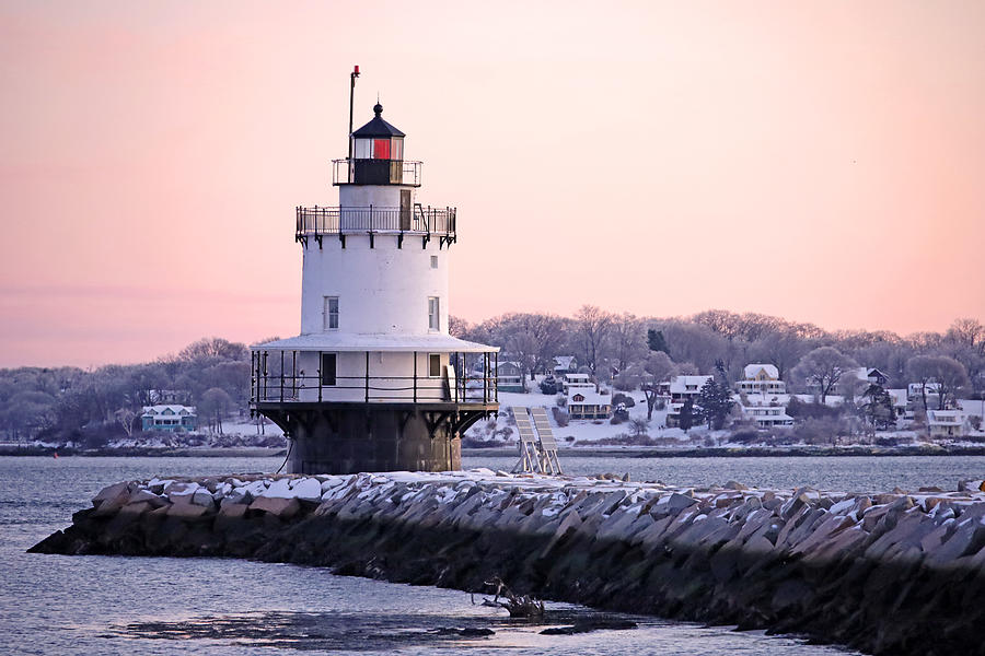 Sunrise at Spring Point Ledge Lighthouse Photograph by Lisa Cuipa