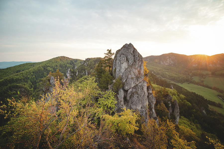 Sunrise at Sulov Rocks in eastern Slovakia Photograph by Vaclav Sonnek