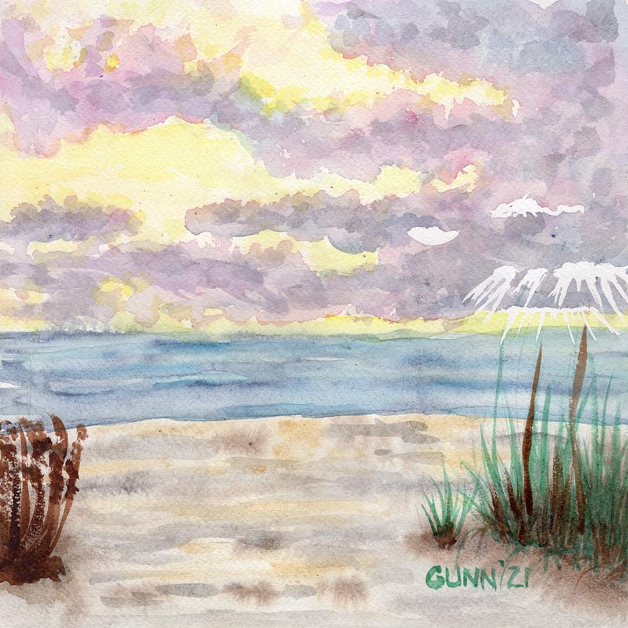 Sunrise at the Beach Painting by Katrina Gunn