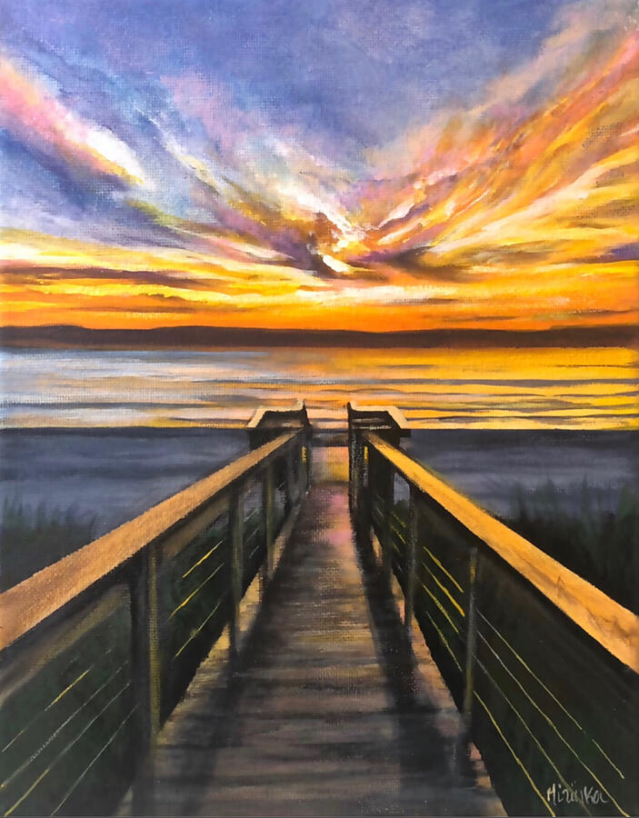 Sunrise at the beach Painting by Mirinka Art - Fine Art America