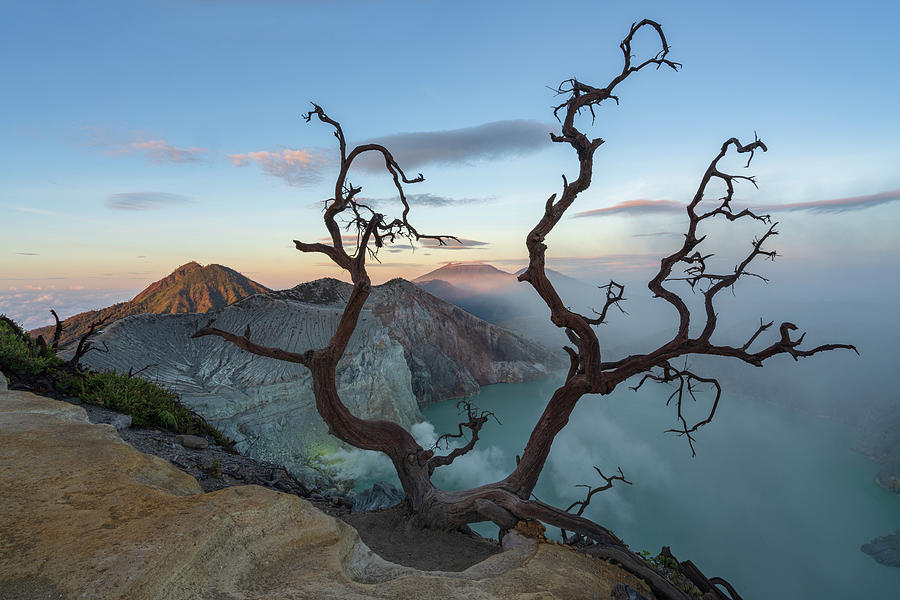 Sunrise at the crater of Mt Ijen Photograph by Anges Van der Logt