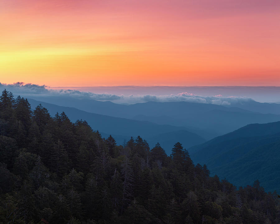Sunrise at the Great Smokey Mountains Photograph by Patrick Van Os