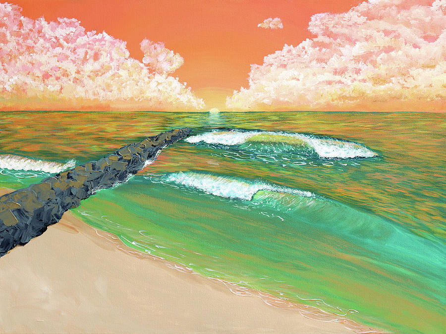 Sunrise at the Jetty Painting by Jenn C Lindquist