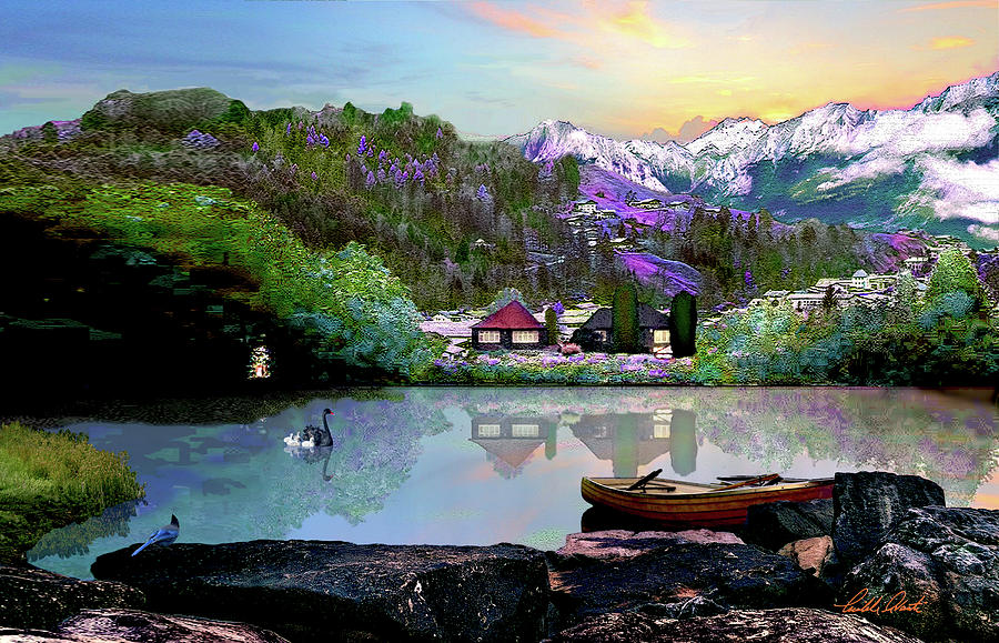 Sunrise At The Lake Digital Art