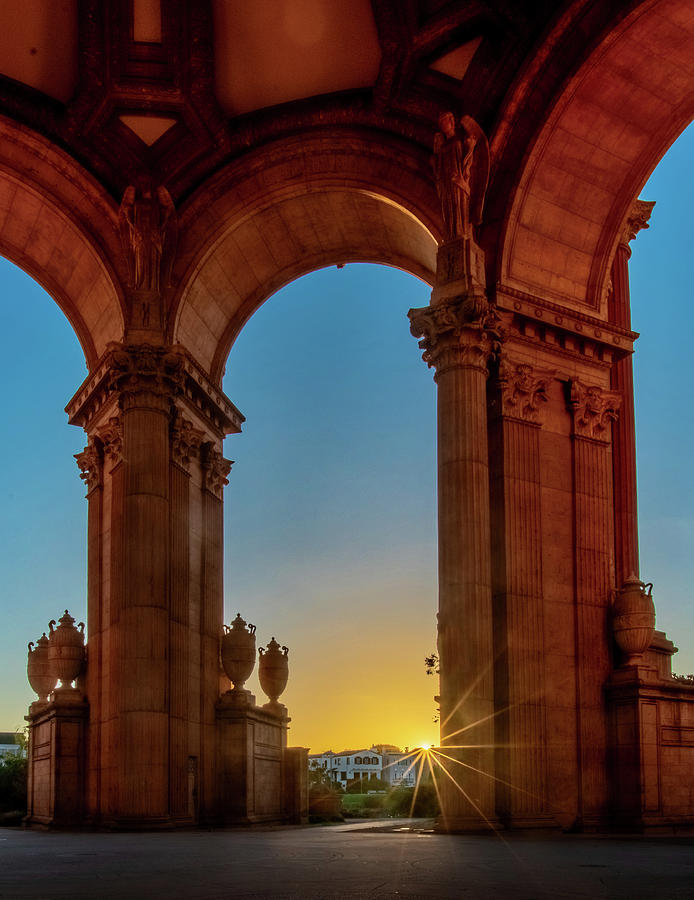 Sunrise at the Palace of Fine Arts Photograph by Ken Stampfer