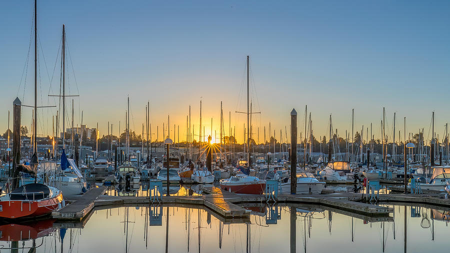 Sunrise at the Port of Everett Photograph by Rod Best
