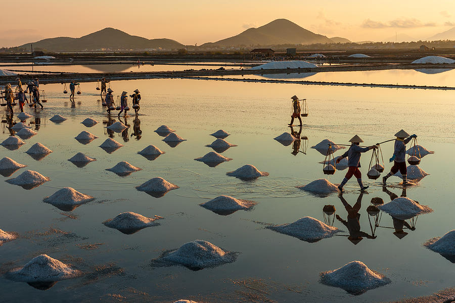 Sunrise at the salt field Photograph by HNH Images
