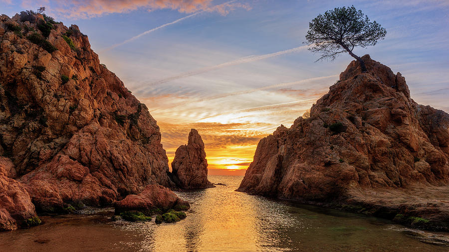 Beautiful Photograph - Sunrise At The Small Sea Of Tossa De Mar by Vicen Photography Beautiful Photograph - Sunrise At The Small Sea Of Tossa De Mar by Vicen Photography