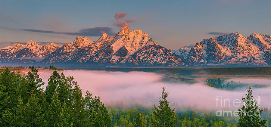 Sunrise at the Snake river overlook, Grand Teton N.P, Wyoming Photograph by Henk Meijer Photography