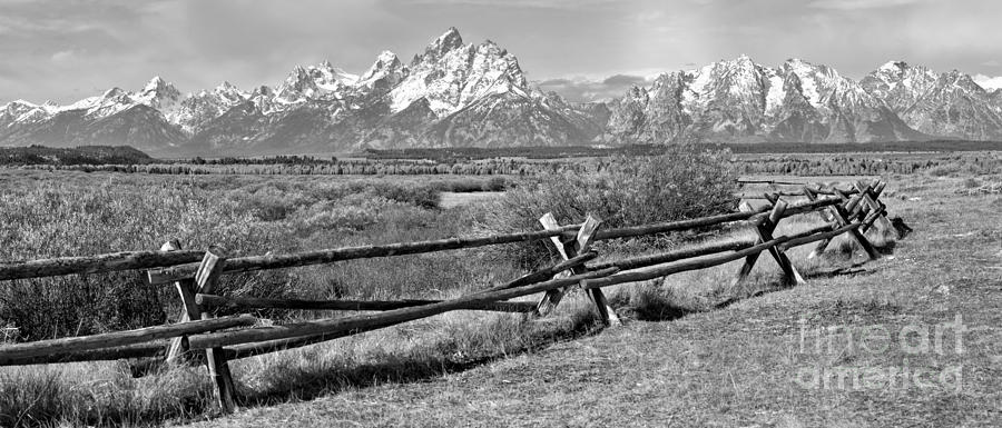 Sunrise At The Triangle X Ranch Panorama Black And White Photograph by Adam Jewell