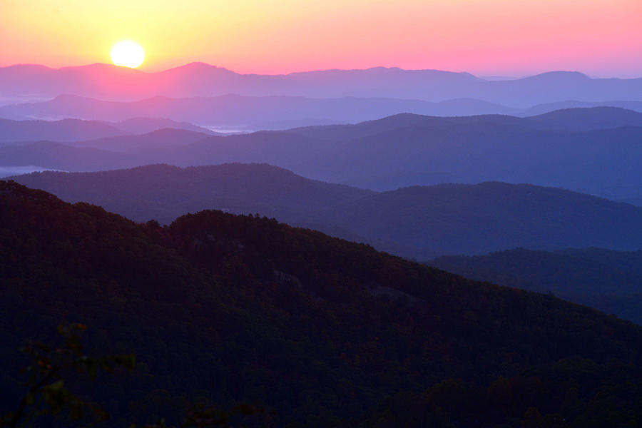 Sunrise at Thunderhill, Blue Ridge Mountains NC Photograph by Dianne ...