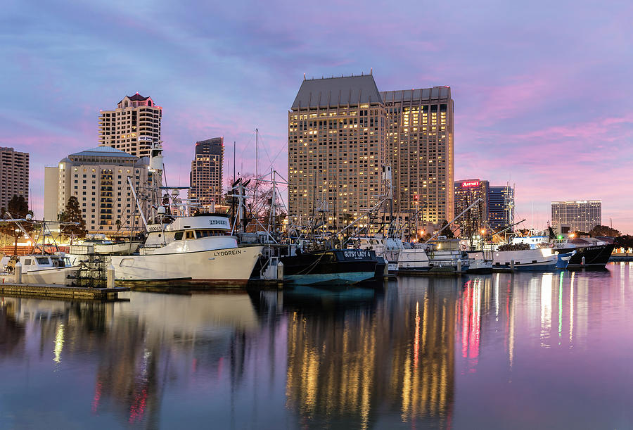 San Diego Photograph - Sunrise At Tuna Harbor by Robert VanDerWal