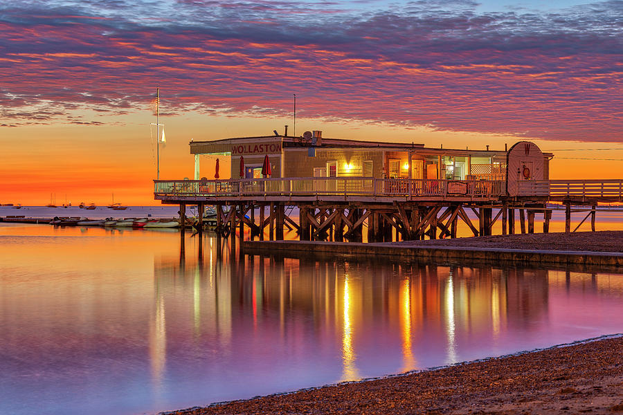 Sunrise at Wollaston Beach and Yacht Club in Quincy Photograph by ...