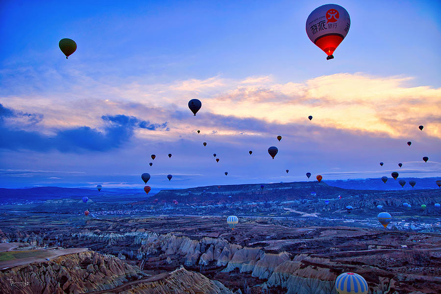 Turkey Photograph - Sunrise Balloon Ride in Cappadocia, Turkey by Thomas Ly