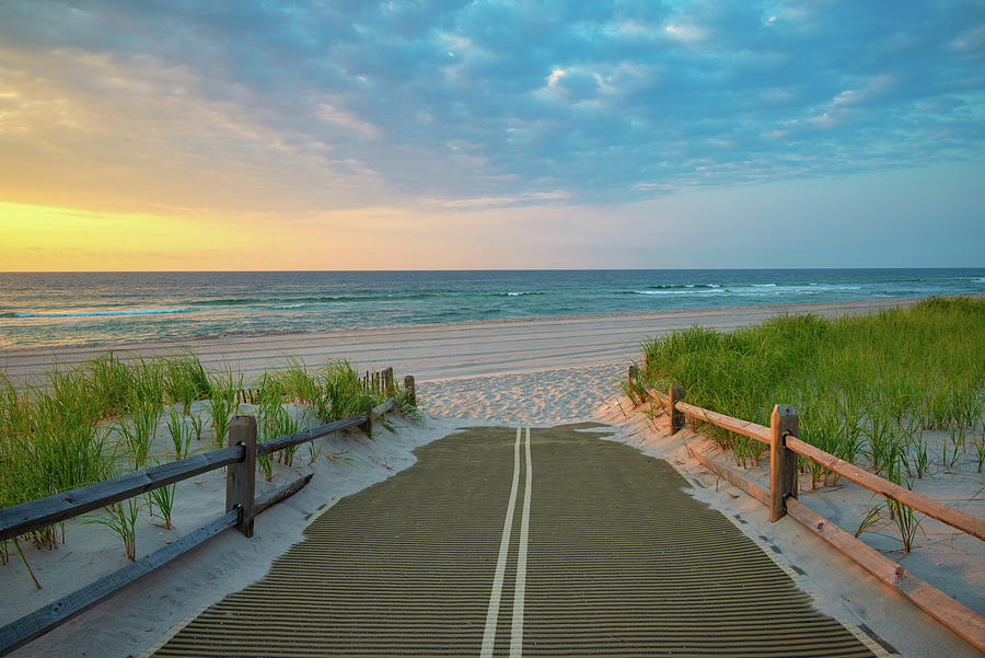 Sunrise Beach Path on the Jersey Shore Photograph by Matthew DeGrushe