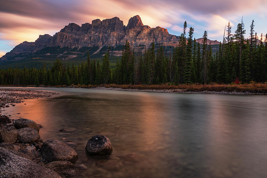 Sunrise Castle Mountain, Banff National Park, Alberta, Canada Photograph by Yves Gagnon