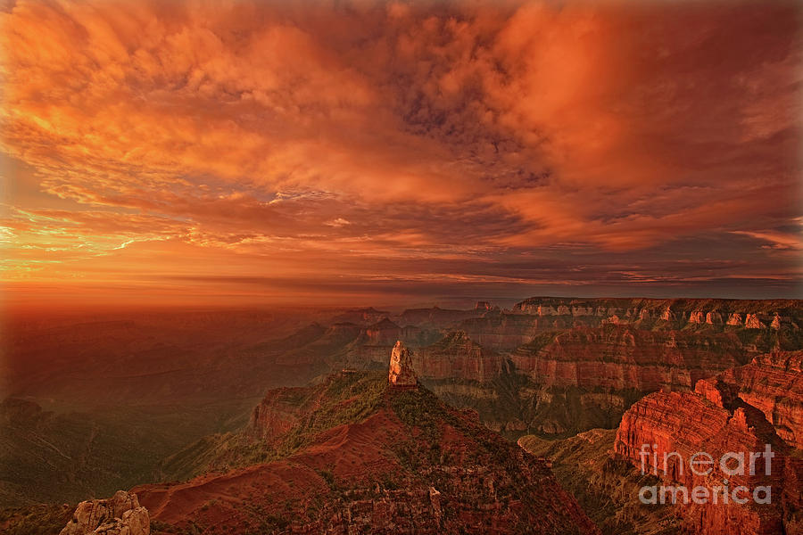 Sunrise Clouds North Rim Grand Canyon National Park Arizona Photograph by Dave Welling