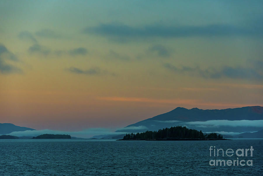Summer Photograph - Sunrise Colors in the Inside Passage by Nancy Gleason