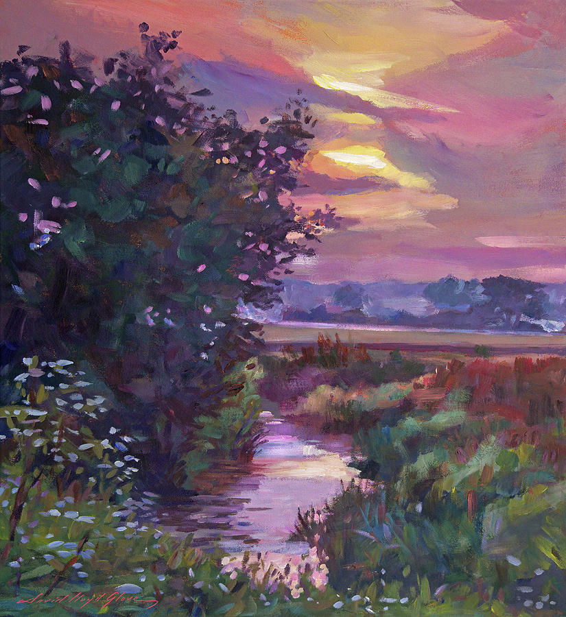 Sunrise Creek Painting by David Lloyd Glover