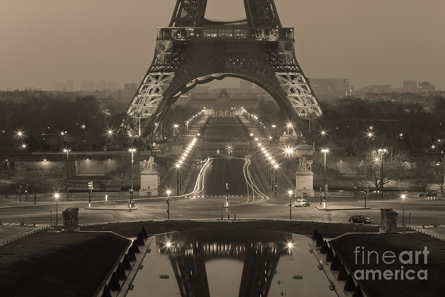 Sunrise EIffel Tower from Trocadero, Paris Photograph by Henk Meijer Photography