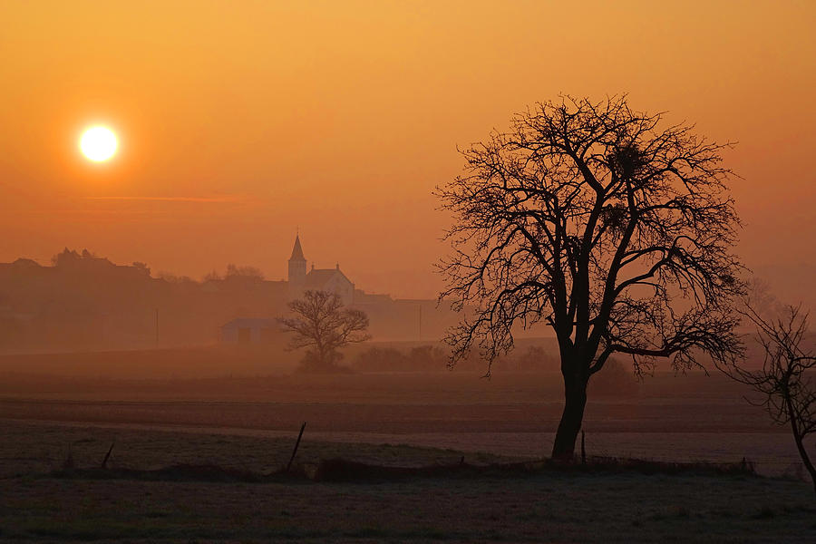 sunrise, Faha, Saarland, Germany Photograph by Hans-Peter Merten