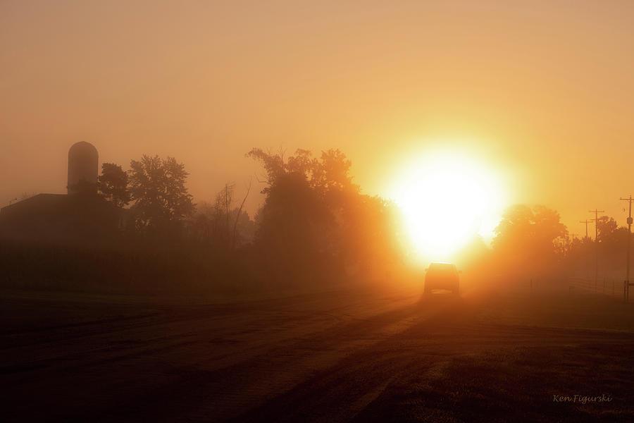 Sunrise Farm Fog Photograph by Ken Figurski