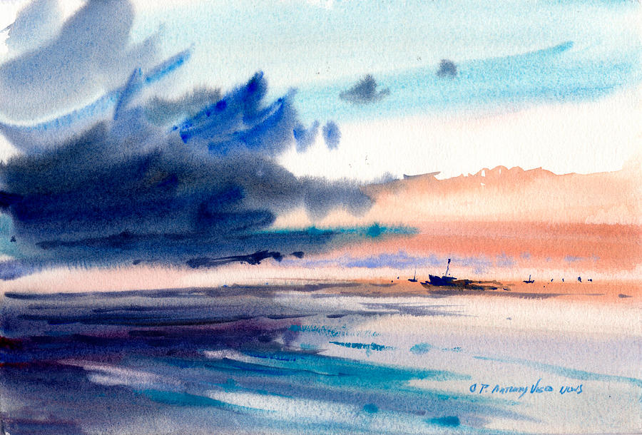 Sunrise Fishing  Painting by P Anthony Visco
