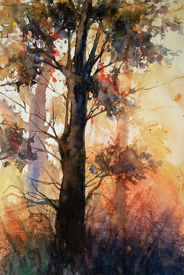 Sunrise Forest Painting by Rebecca Davis