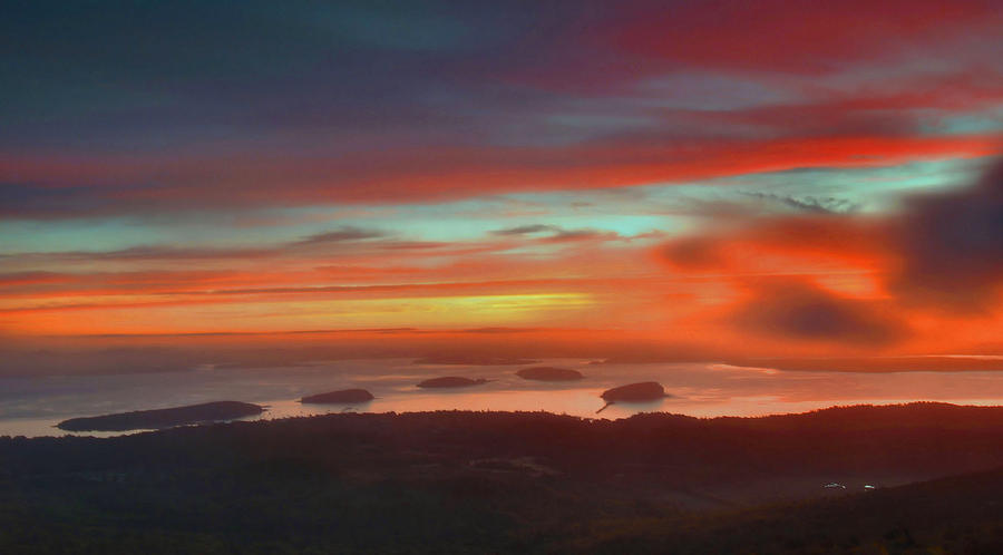 Sunrise From Cadillac Mountain Photograph by Stephen Vecchiotti