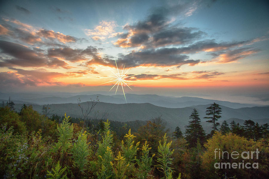 Mountain Photograph - Sunrise from Clingmans Dome 2 by Shari Jardina