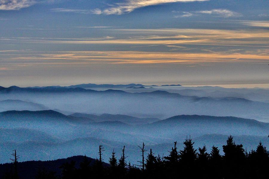 Sunrise from Clingmans Dome  Photograph by Micky Roberts