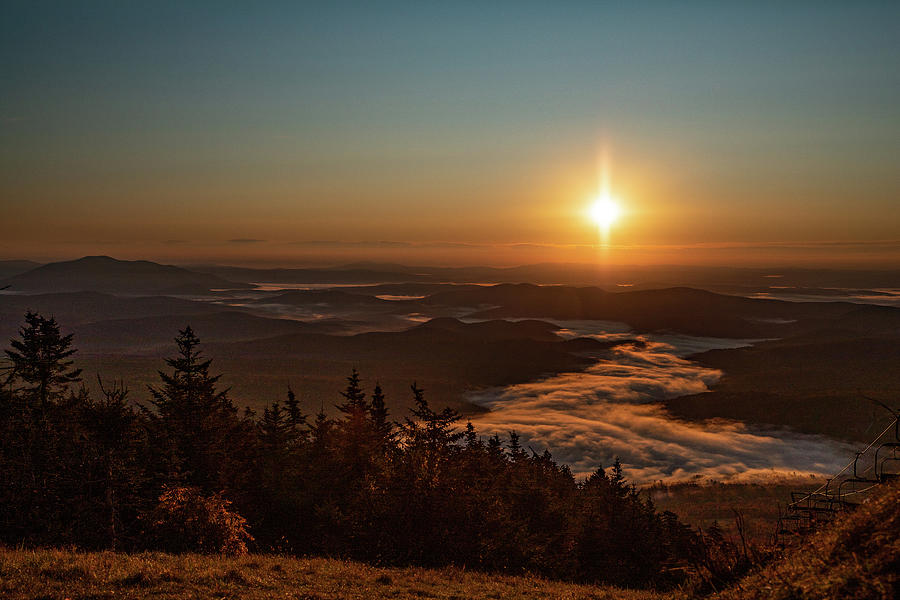 Sunrise from Okemo Mountain Photograph by Denise Kopko