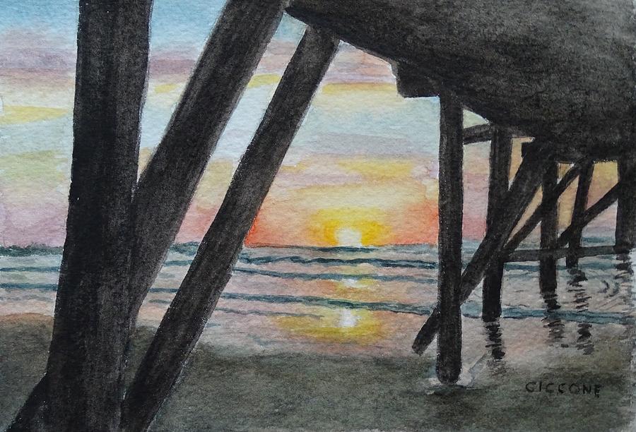 Sunrise from the Pier Painting by Jill Ciccone Pike