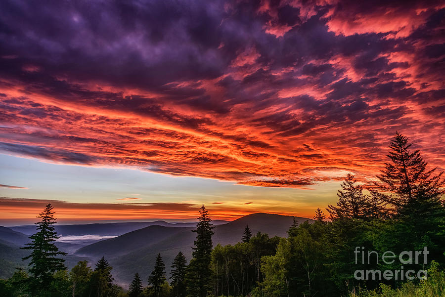 Sunrise from the Williams River Valley Overlook Photograph by Thomas R Fletcher