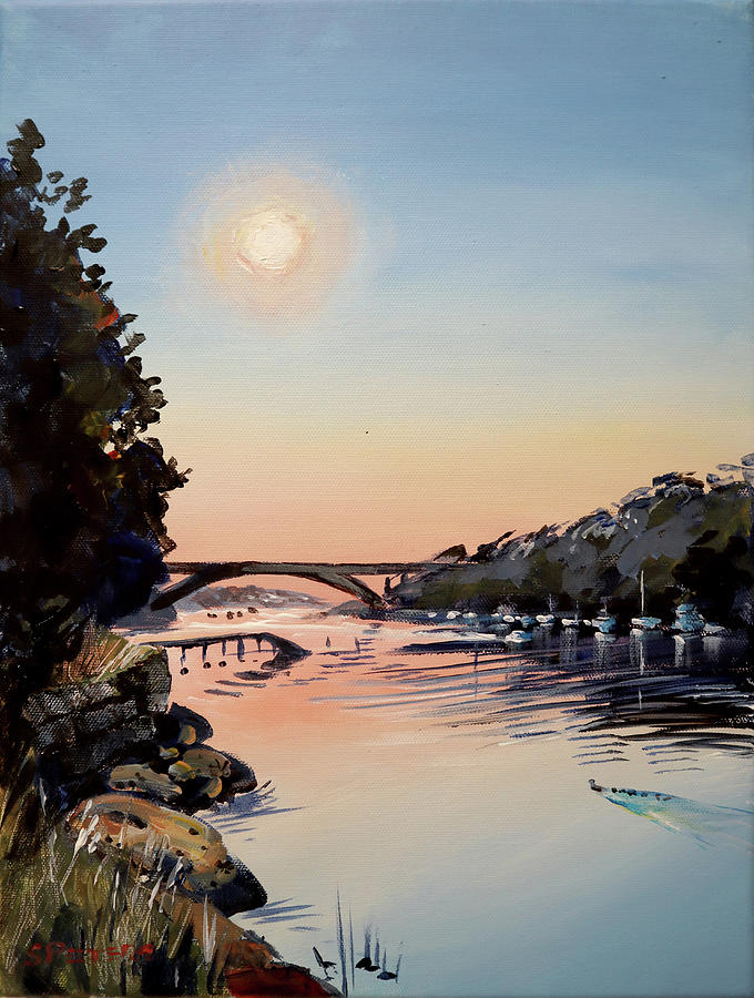 Sunrise Huntleys Point Sydney Painting by Shirley Peters