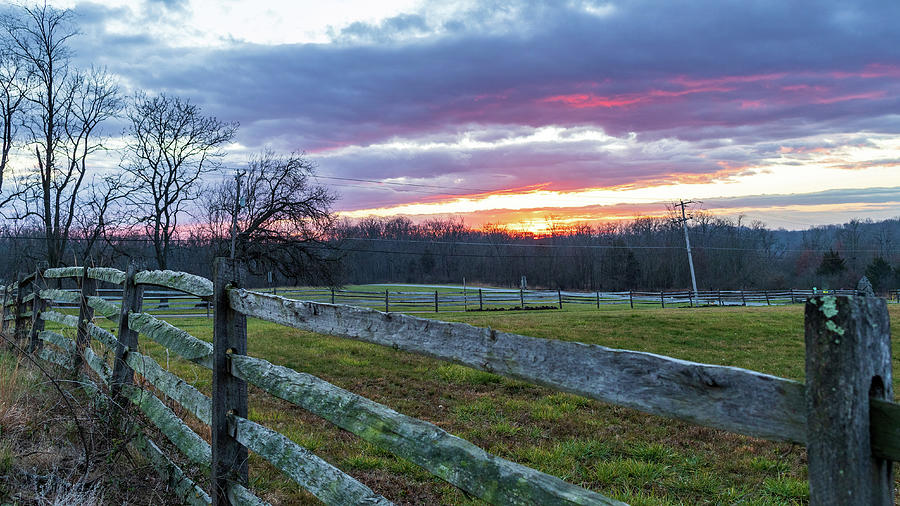 Sunrise in Gettysburg Landscape Photograph by Amelia Pearn