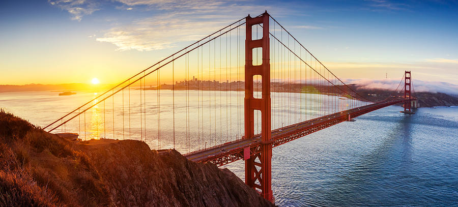 sunrise in Golden Gate bridge, San Francisco, California. USA Photograph by Eloi_Omella